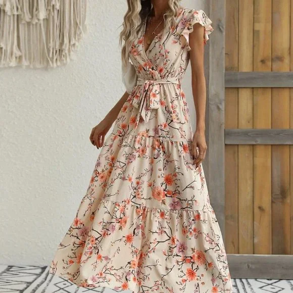 Multicolor boho floral  Womens Dress - Picture 2 of 5